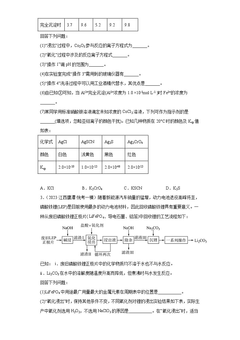 江西省鹰潭市2021届-2023届高考化学三年模拟（一模）按题型分类汇编-02非选择题第3页