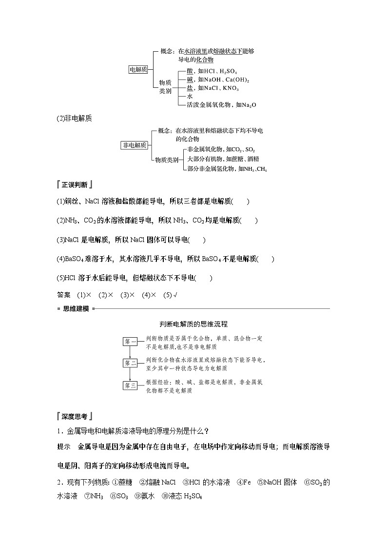 第1章 第2节 第1课时　电解质的电离 学案2022-2023学年高一化学人教版（2019）必修第一册02