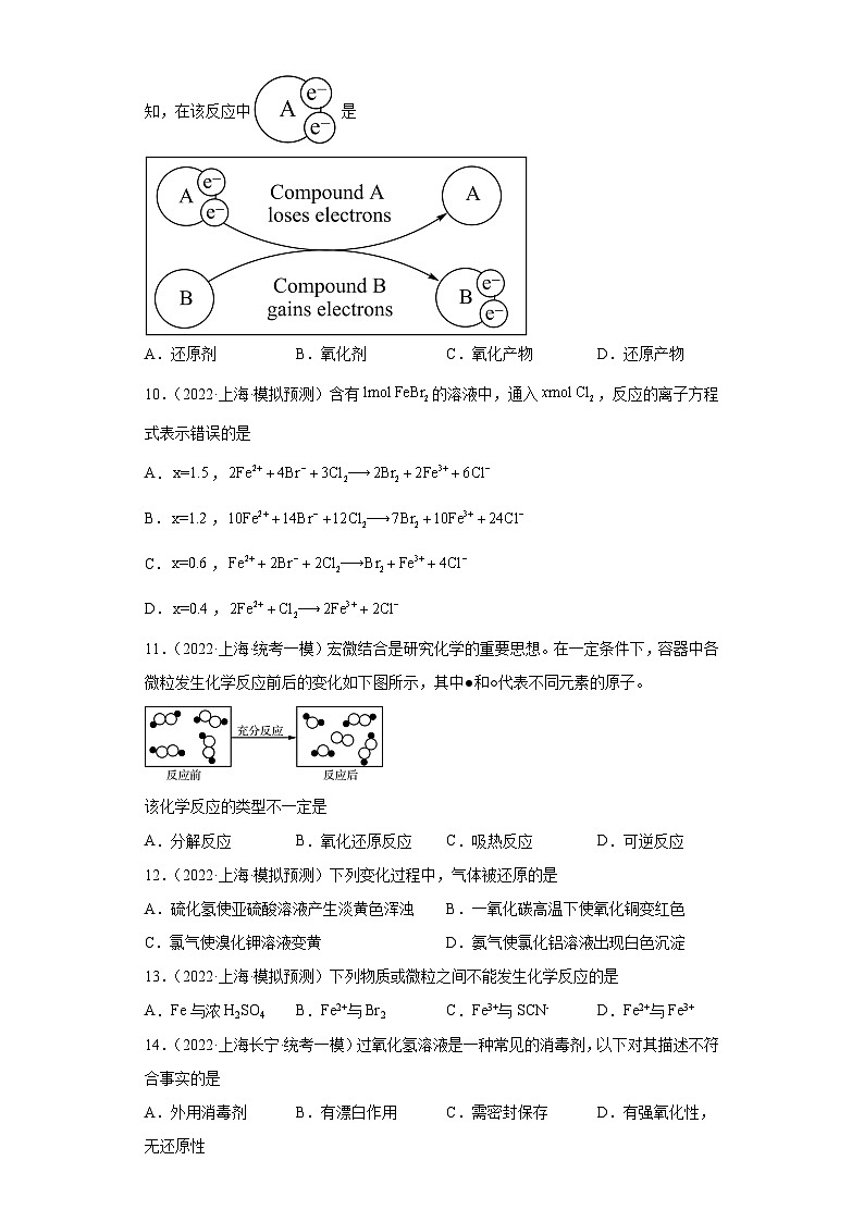 上海高考化学三年（2020-2022）模拟题分类汇编-17氧化还原反应（4）第3页