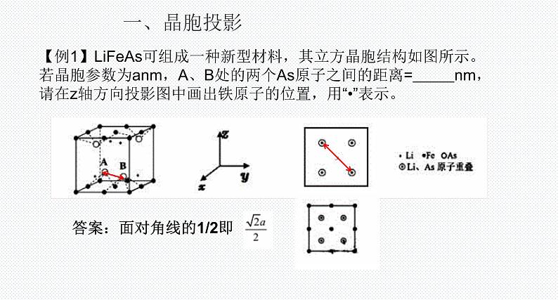 2023届高三化学高考备考二轮复习课件——原子分数坐标与晶胞投影06