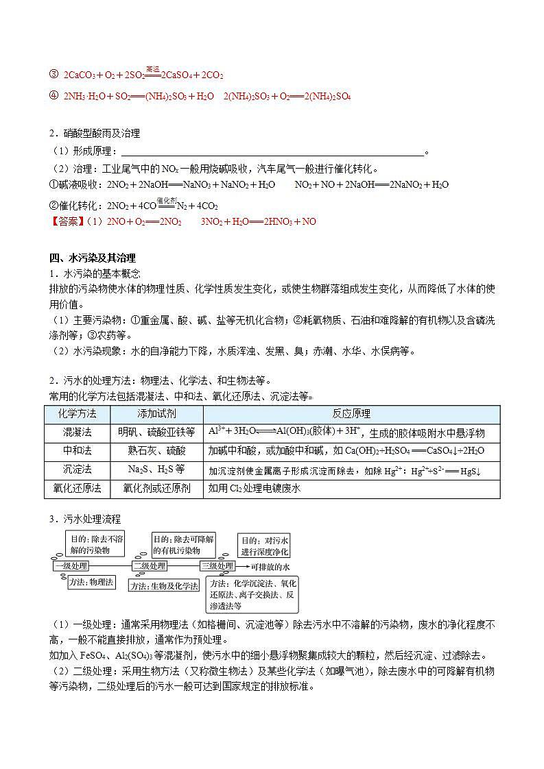 高中化学新教材同步必修第一册 第30讲 环境保护与绿色化学（教师版）第3页
