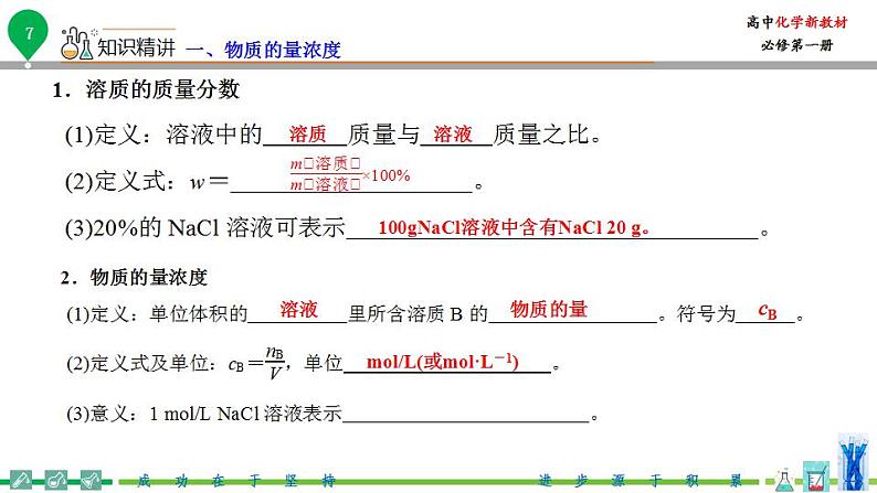 高中化学新教材同步必修第一册 第13讲 物质的量（三）物质的量浓度（PPT课件）第8页