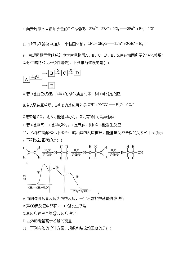 陕西省咸阳市2023届高三下学期一模考试化学试卷（含答案）03