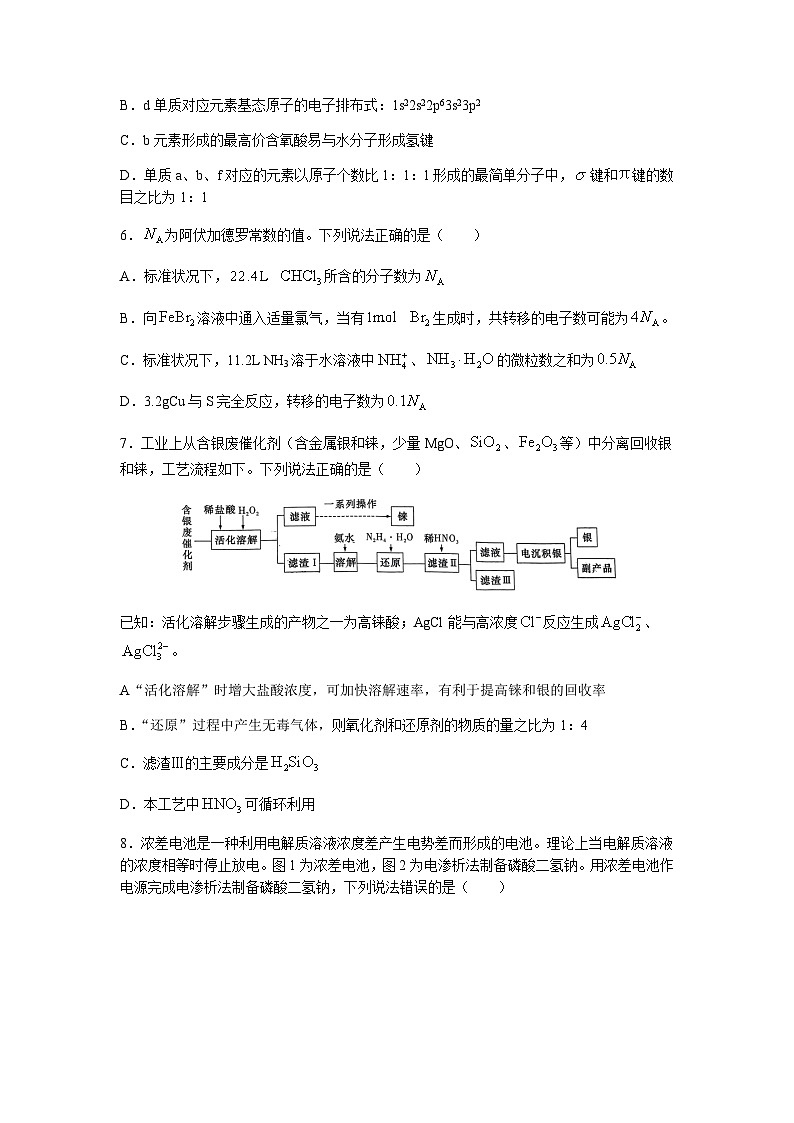 2023届湖南师范大学附属中学高三下学期模拟考试（二）化学试题含答案03
