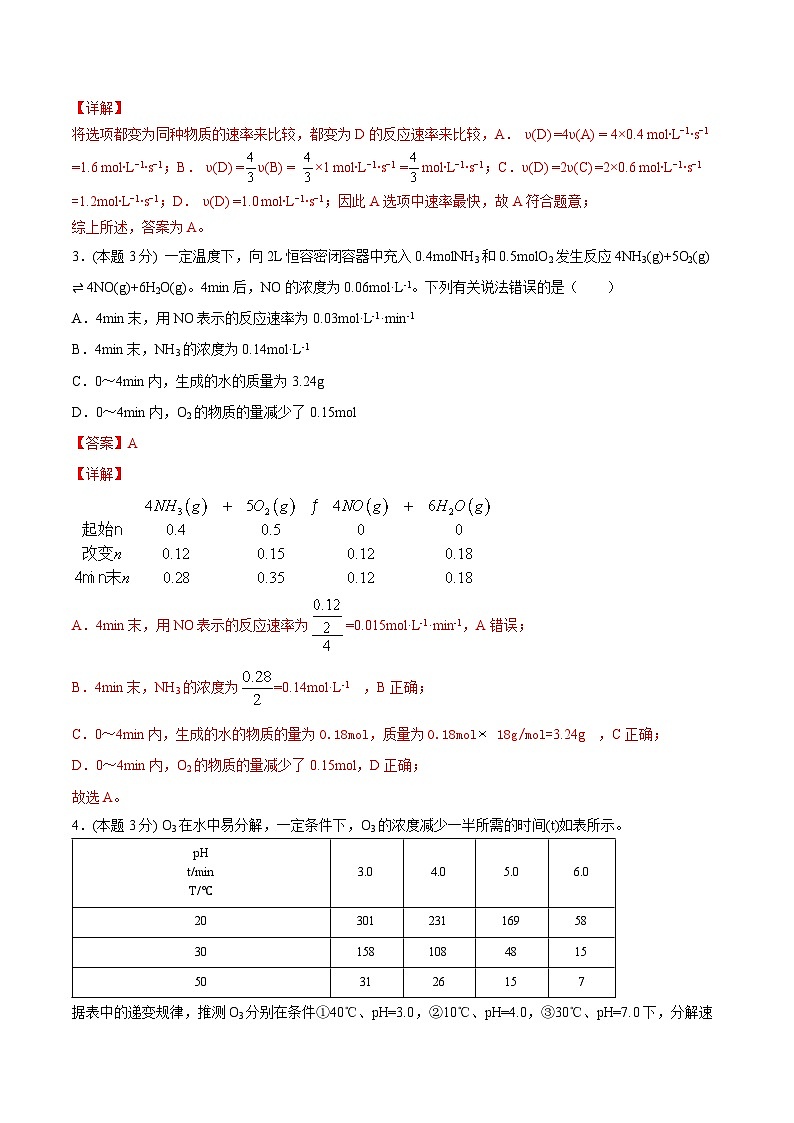 高中化学新教材同步选择性必修第1册单元检测  第13讲 第二章《化学反应速率与化学平衡》单元测试（基础巩固）02