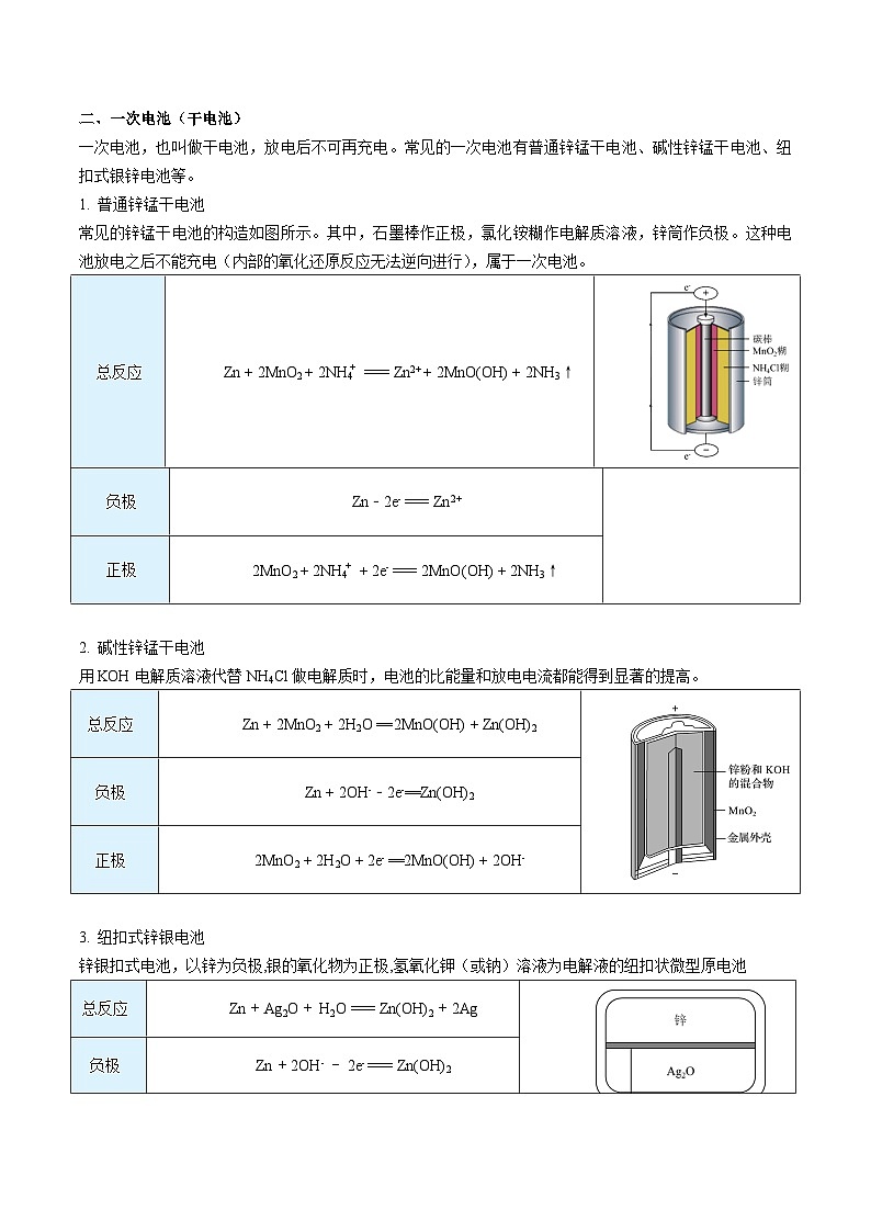 高中化学新教材同步选择性必修第1册  第25讲 原电池（二）化学电源（学生版）第2页