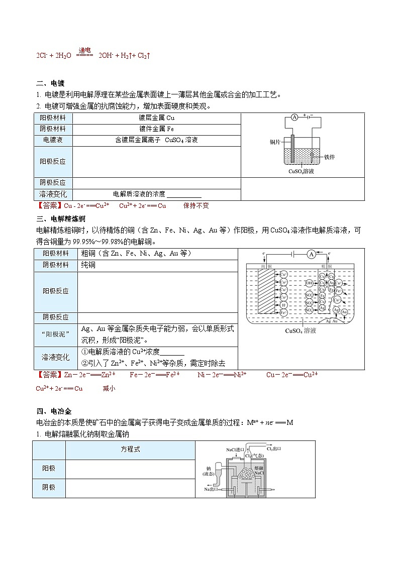高中化学新教材同步选择性必修第1册  第27讲 电解池（二）电解原理的应用（教师版）第2页