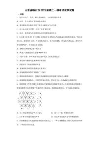 山东省临沂市2023届高三一模考试化学试题及答案解析