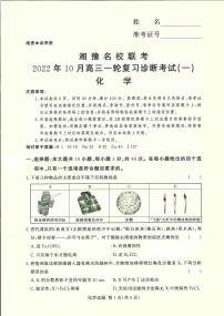 2022-2023学年湘豫名校联考高三一轮复习诊断考试化学试卷（10月份）