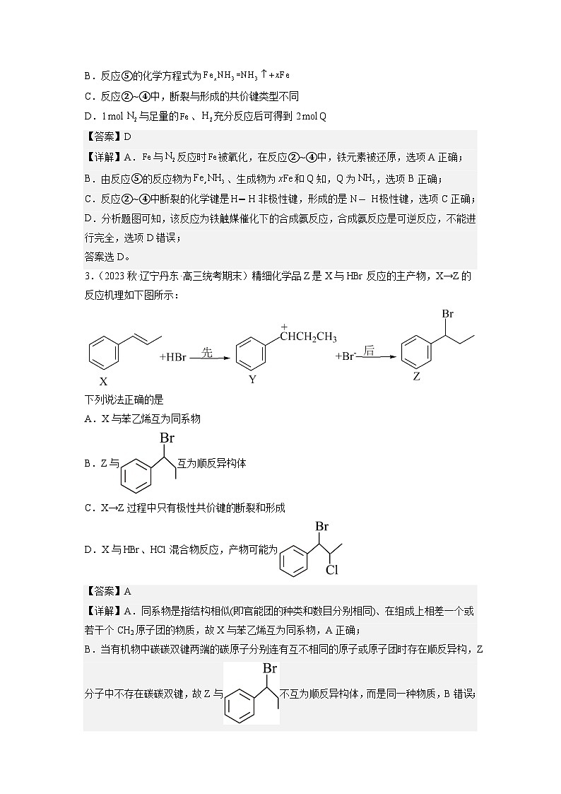 必刷题07 化学反应机理——【高考三轮冲刺】2023年高考化学考前20天冲刺必刷题（全国卷）（原卷版+解析版）02