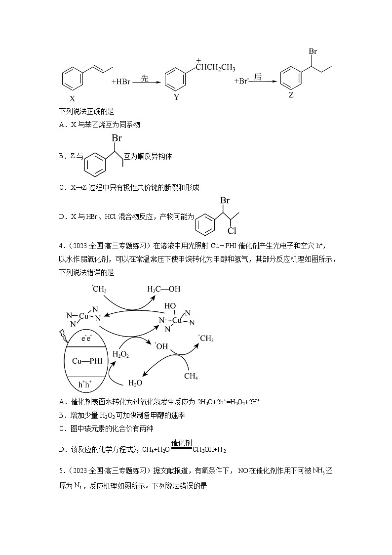 必刷题07 化学反应机理——【高考三轮冲刺】2023年高考化学考前20天冲刺必刷题（全国卷）（原卷版+解析版）02