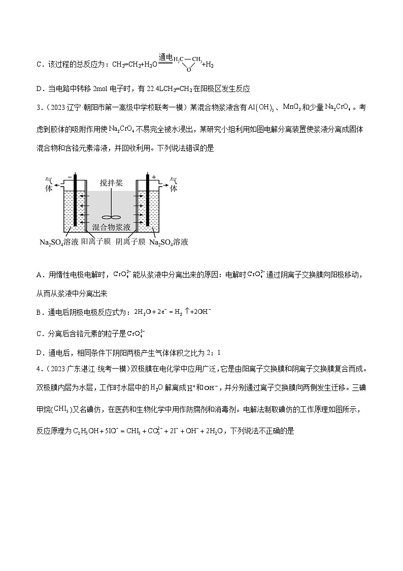 必刷题11 电解池工作原理的应用——【高考三轮冲刺】2023年高考化学考前20天冲刺必刷题（全国卷）（原卷版）第2页