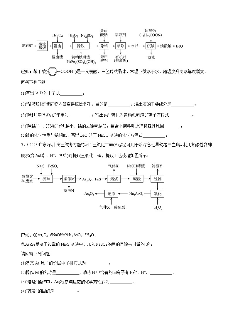 必刷题14 工艺流程综合题——【高考三轮冲刺】2023年高考化学考前20天冲刺必刷题（全国卷）（原卷版+解析版）02