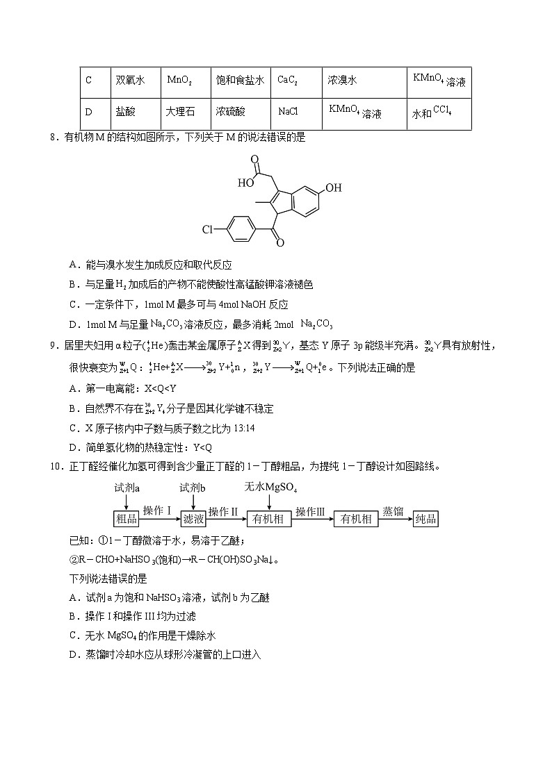 2023年高考押题预测卷02（山东卷）-化学（考试版）A4版03