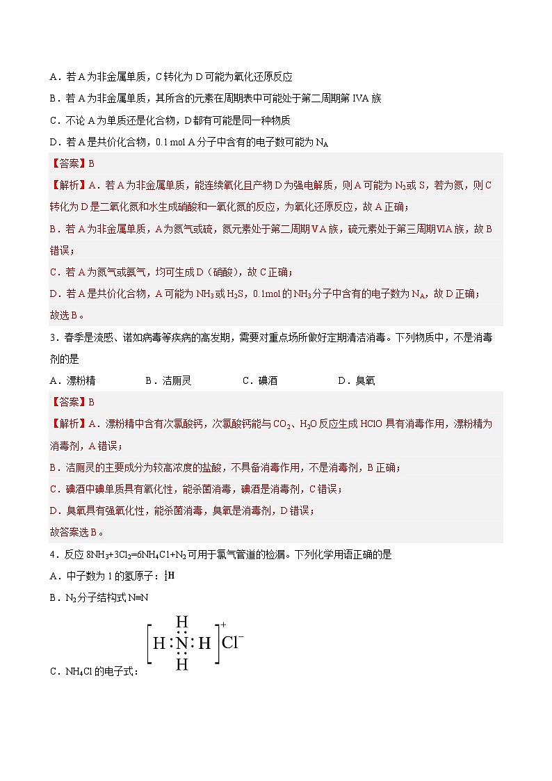 2023年高考押题预测卷02（上海卷）-化学（全解全析）02