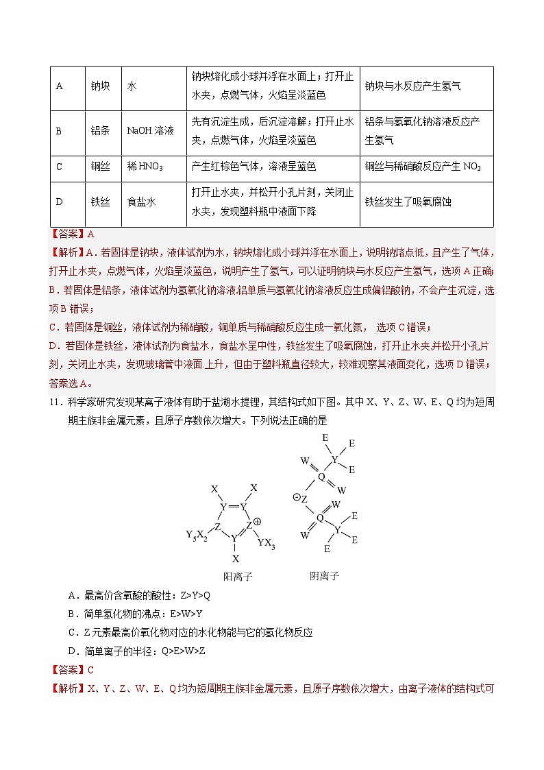 2023年高考化学押题卷02（全国甲卷）（全解全析）第3页