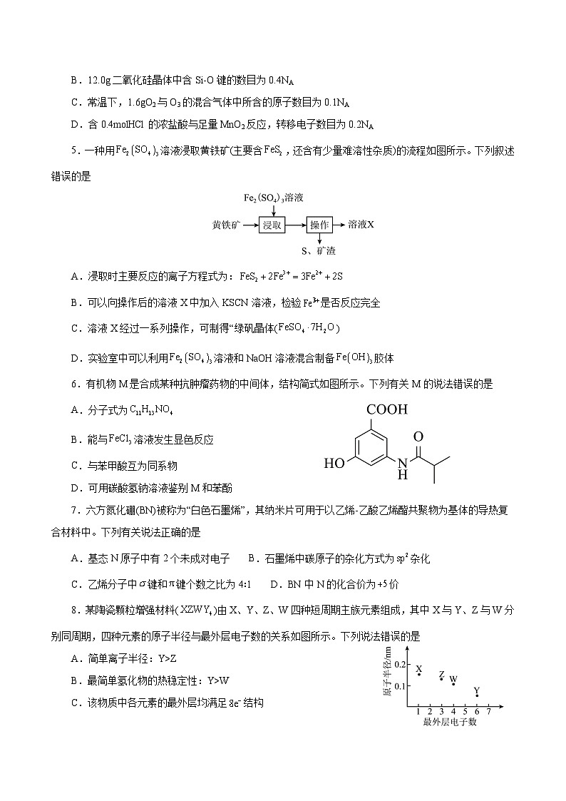 2023年高考化学押题卷02（天津卷）（考试版）A4第2页