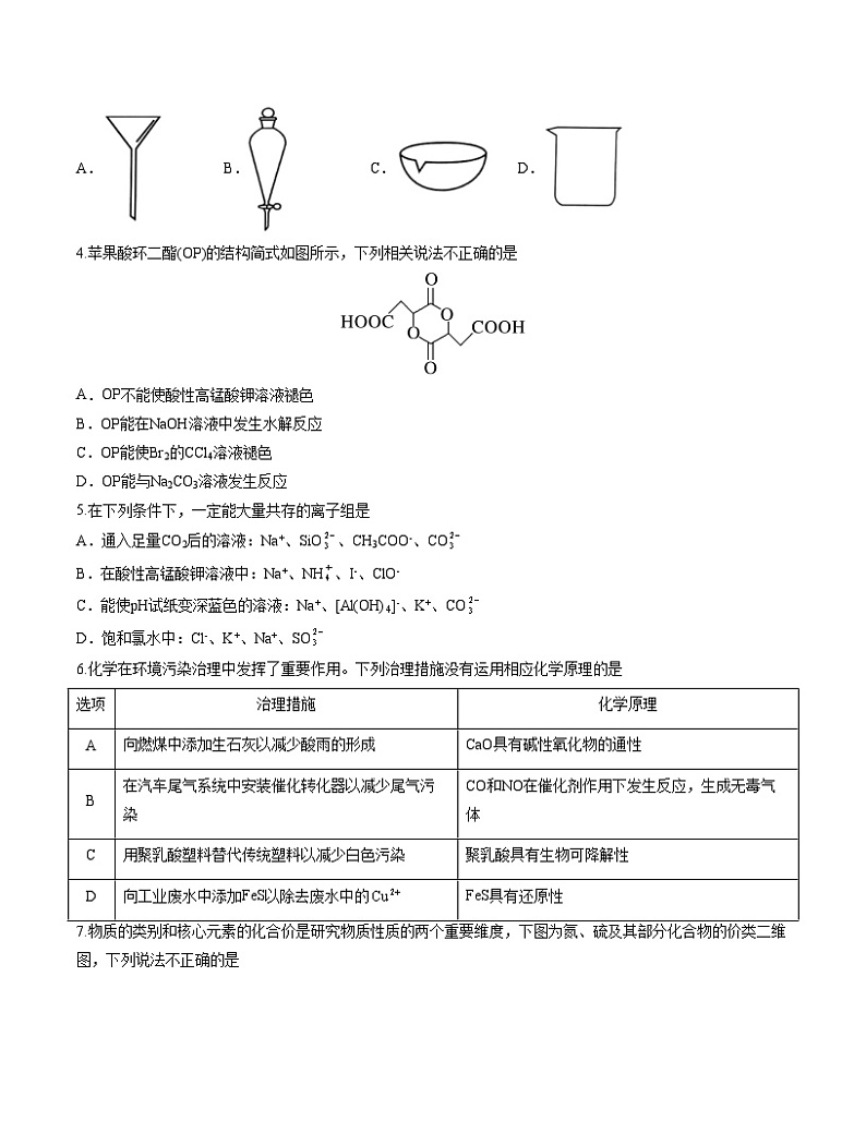 2023年高考化学押题卷02（广东卷）（考试版）A4第2页