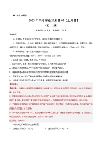 2023年高考化学押题卷03（上海卷）（含考试版、全解全析、参考答案、答题卡）