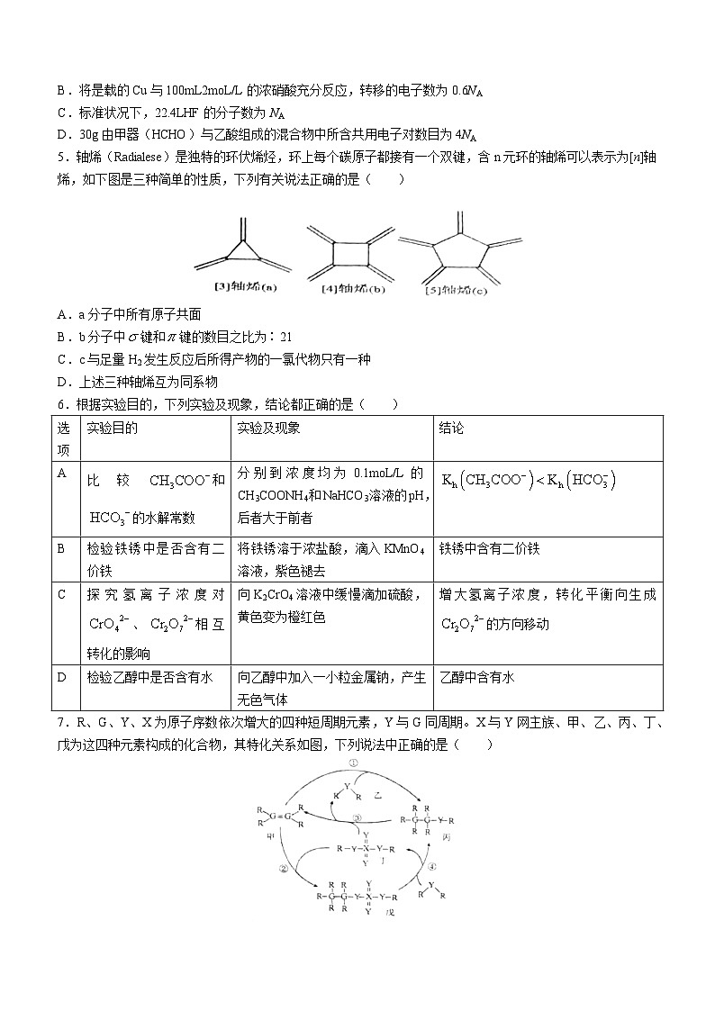湖南省衡阳市第八中学2022-2023学年高二下学期5月月考化学试题02