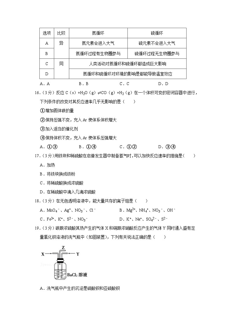 2020-2021学年上海市南洋模范中学高一（下）期中化学试卷第3页
