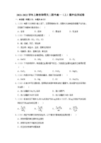 2021-2022学年上海市华师大二附中高一（上）期中化学试卷