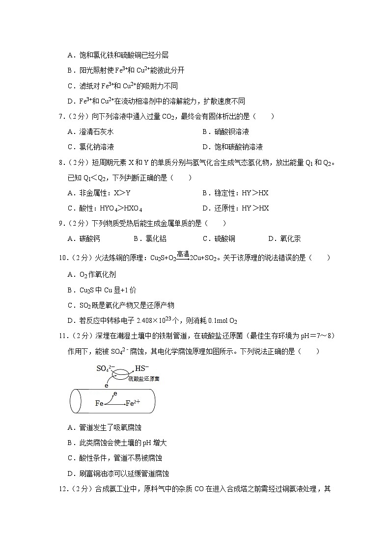 2021年上海市金山区高考化学二模试卷02