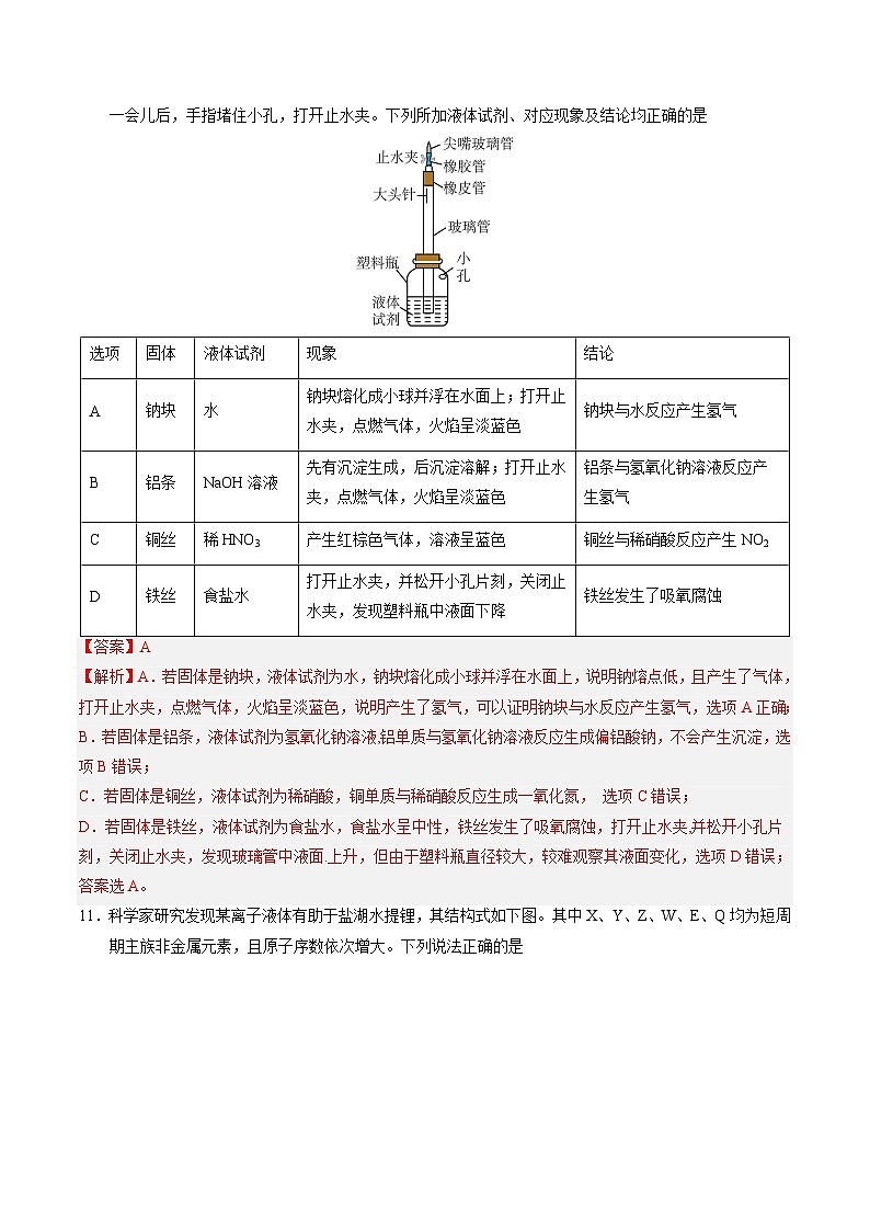 2023年高考化学押题预测卷（二）（全国甲卷）（含考试版、全解全析、参考答案）03