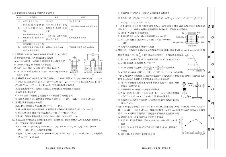 2022-2023学年广东省衡水金卷高二上学期期末联考试题 化学 PDF版02