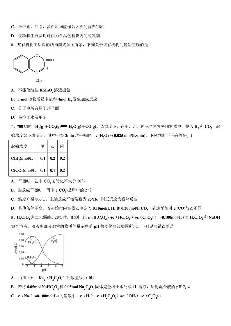 辽宁省本溪市第一中学2023学年高考冲刺模拟化学试题(含解析)第2页