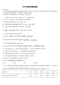 2023年宁夏中卫市高三第二次模拟考试化学试卷含解析12