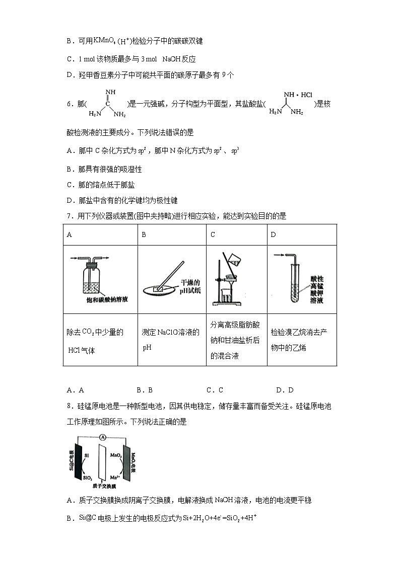 山东省菏泽市2023届高三二模化学试题（含解析）02