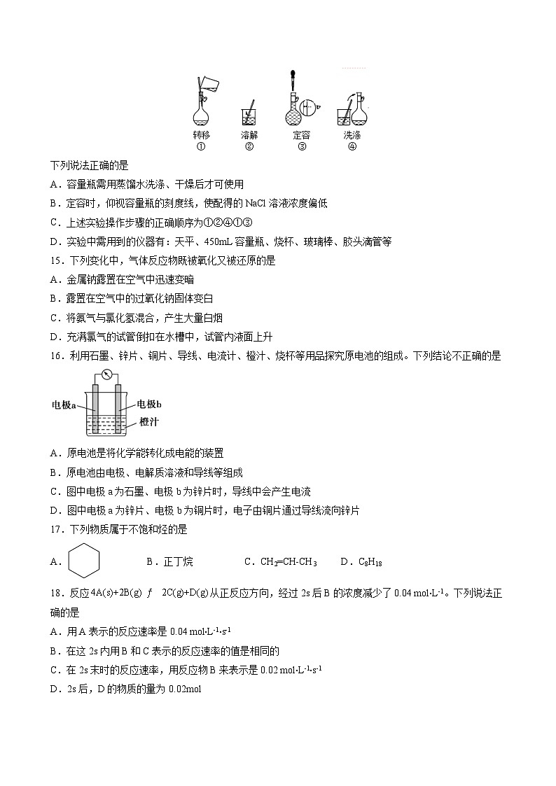 2023年山东省夏季普通高中学业水平合格考试化学仿真模拟试卷02 Word版含解析03