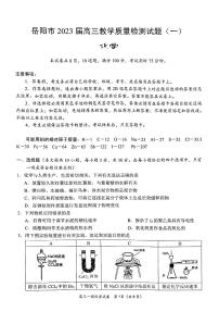 2023届湖南省岳阳市高三上学期1月教学质量监测（一模）化学试题（PDF版含答案）