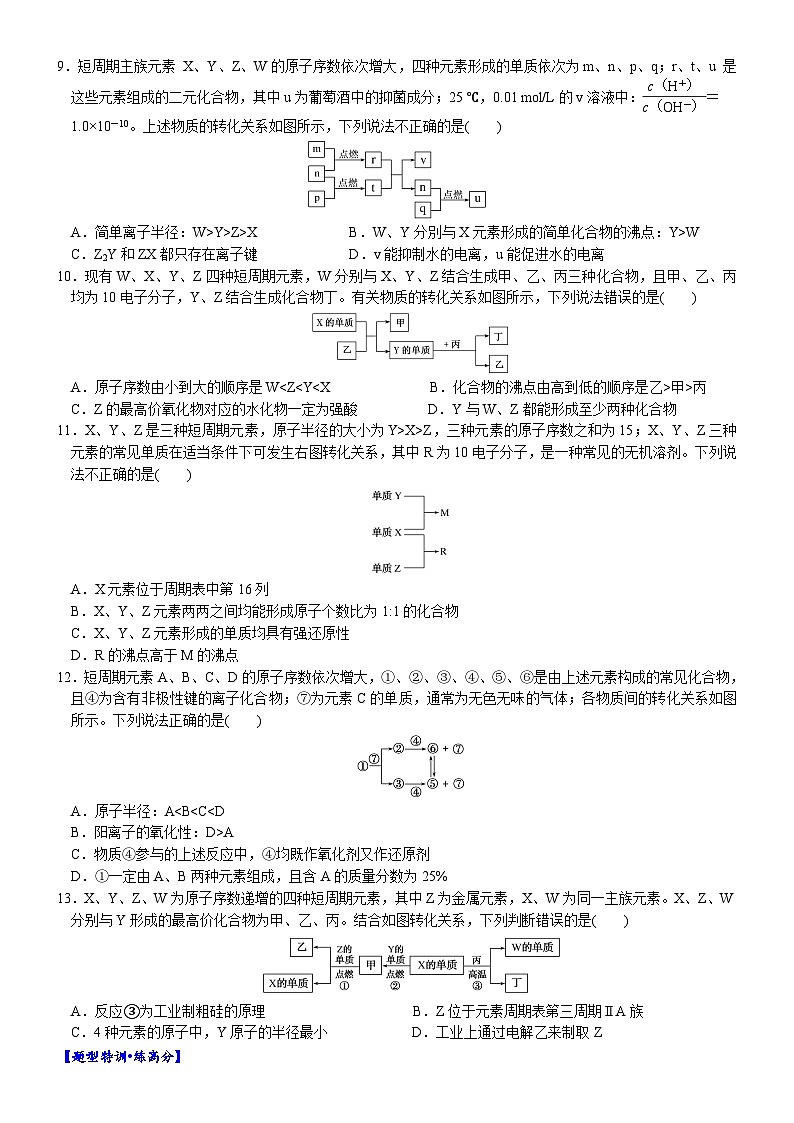06    考向6   利用物质间的转化关系推断元素（附答案解析）-备战2023年高考化学大二轮专题突破系列（全国通用）第3页