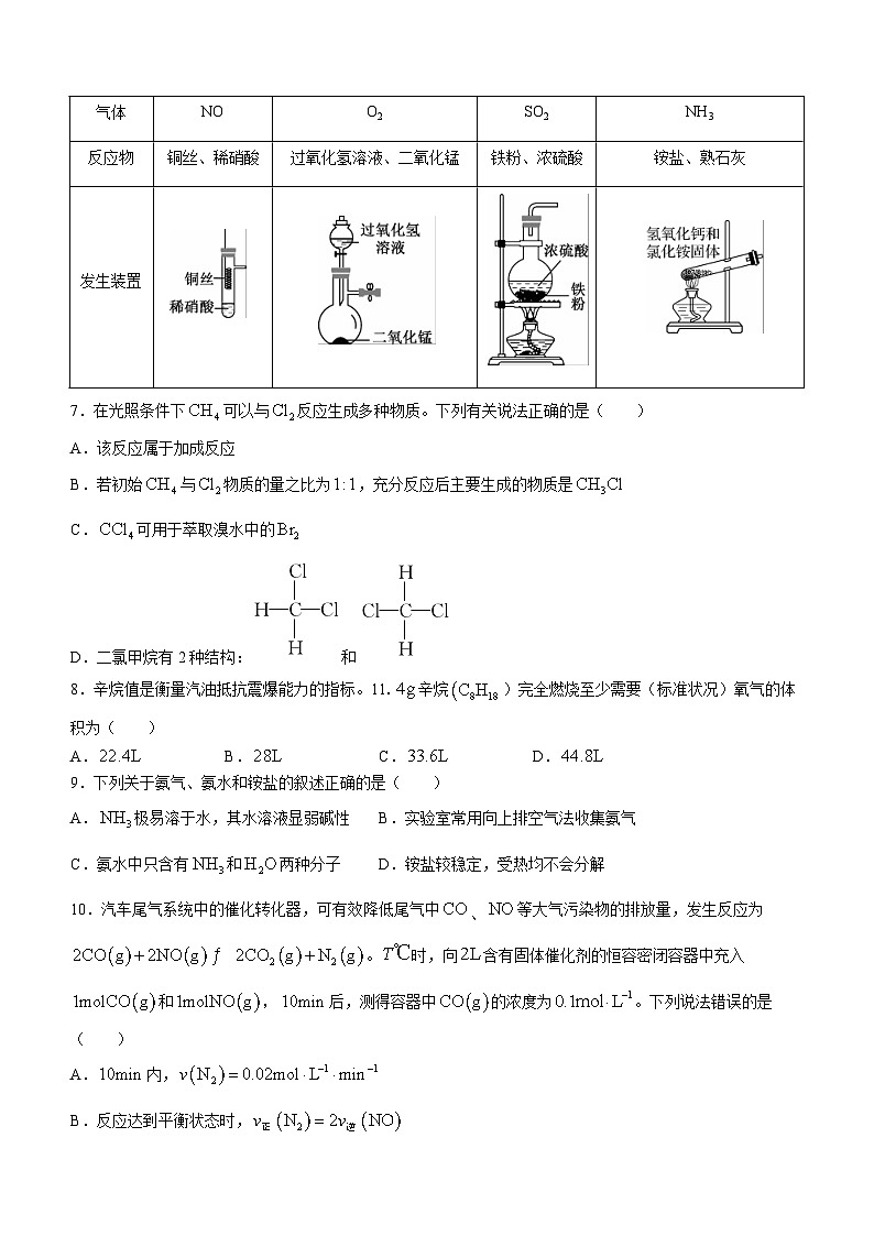 河北省沧州市盐山县2022-2023学年高一下学期期中考试化学试题（Word版含答案）第2页