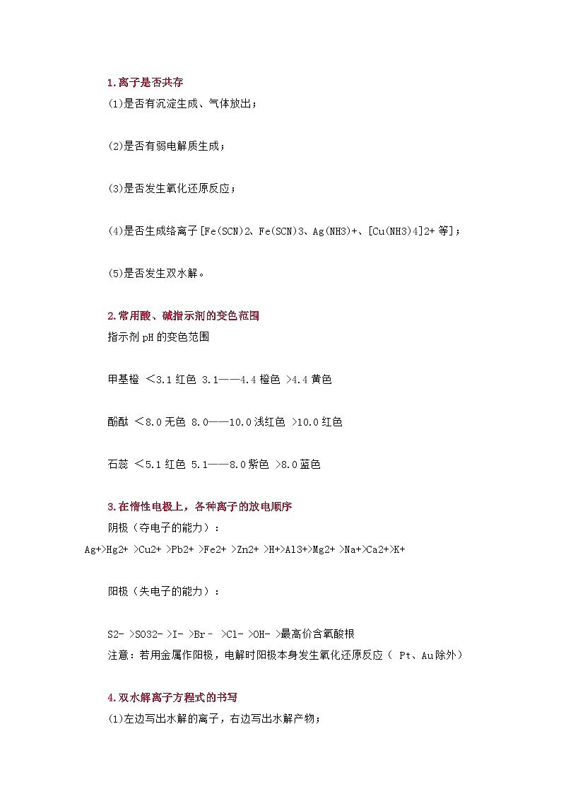 31条高考化学考试中必用的规律第1页