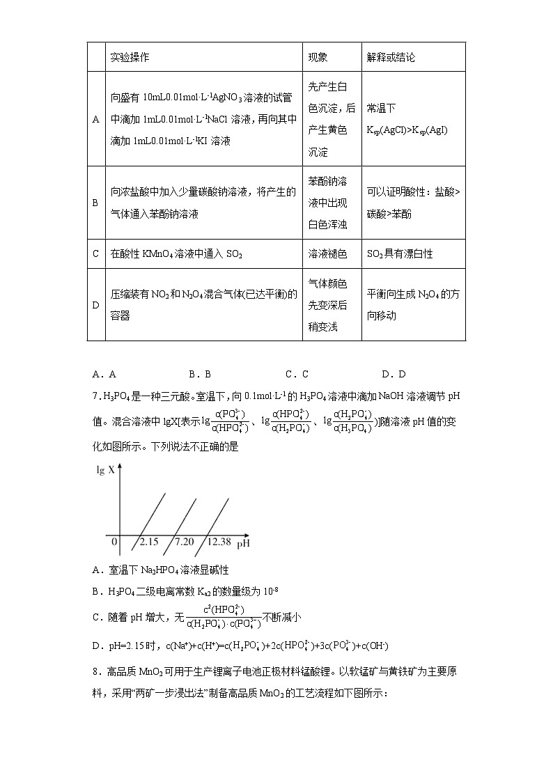 山西省阳泉市2023届高三下学期第三次模拟测试理综化学试题（无答案）第3页