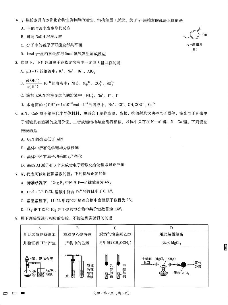 重庆市巴蜀中学2023届高考适应性月考卷（九）化学第2页