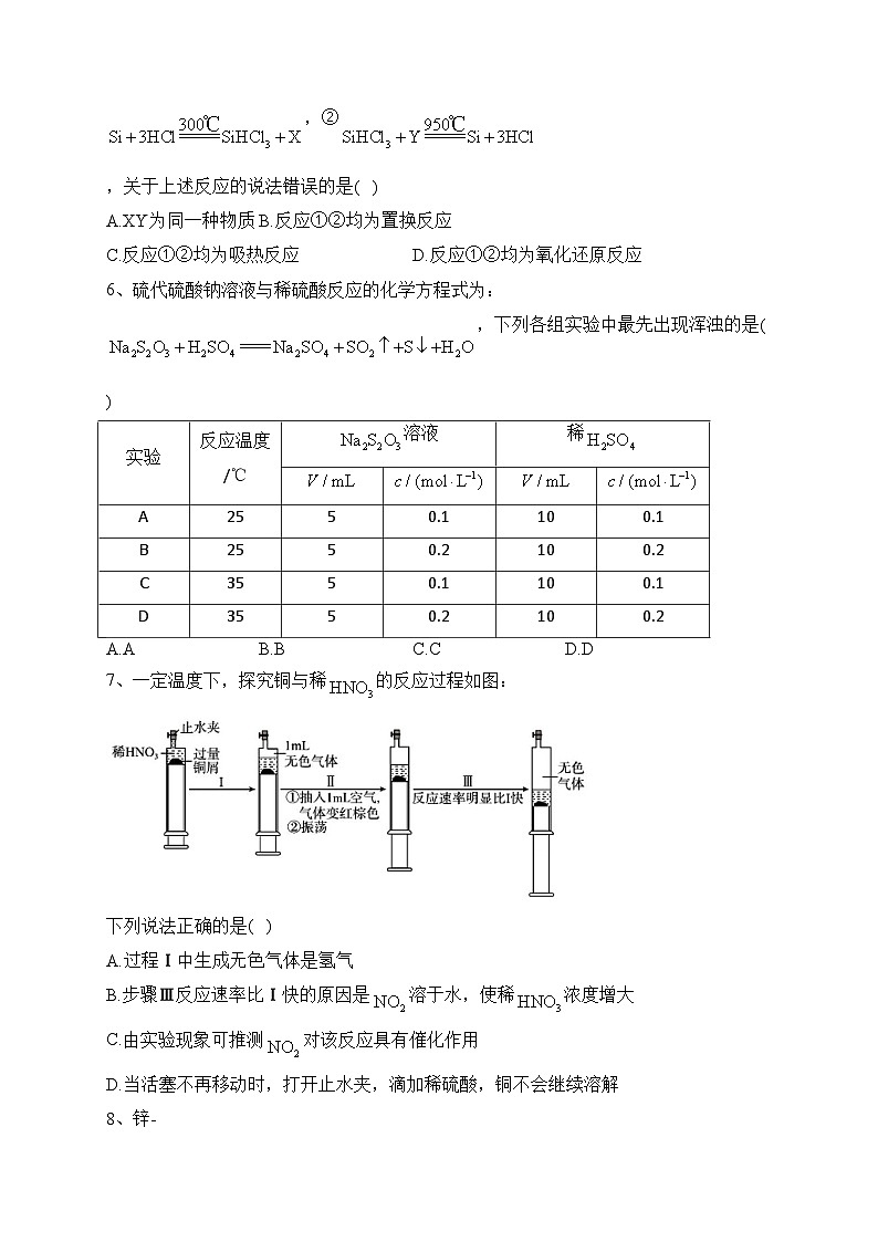 甘肃省兰州市教育局第四片区2022-2023学年高一下学期期中化学试卷（含答案）第2页
