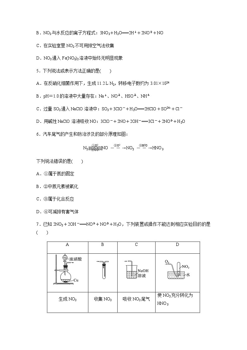 2024届高考一轮复习化学课时练　第24练　氮及其氧化物　硝酸（含答案）02