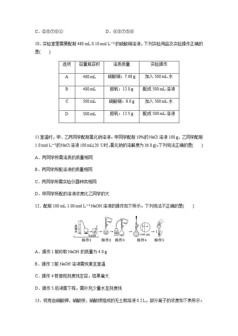 2024届高考一轮复习化学课时练　第3练　物质的量浓度及其溶液配制（含答案）第3页