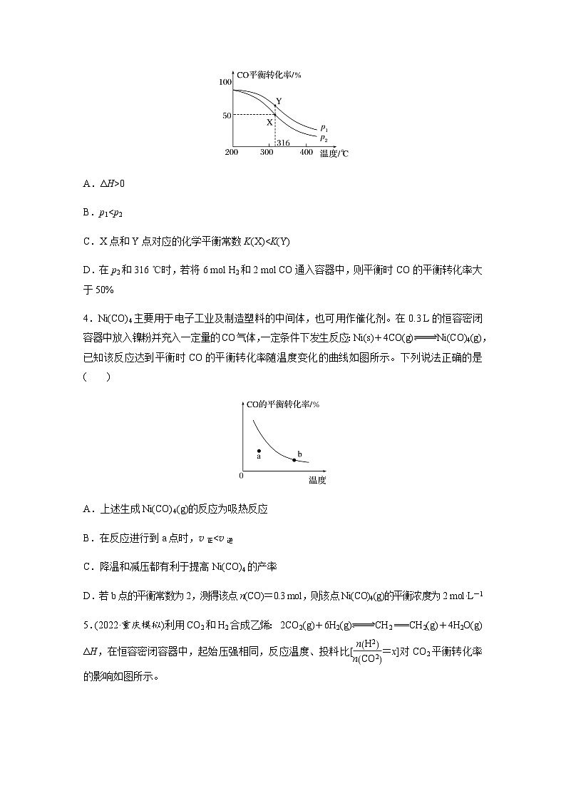 2024届高考一轮复习化学课时练　第47练　常考化学反应速率和化学平衡图像的分析（含答案）第2页