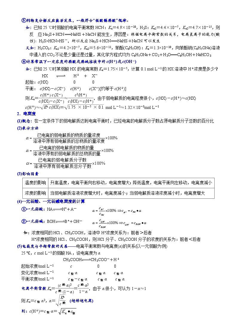 2023高考化学知识清单——电解质溶液中的平衡 (必背知识、课前诵读)03