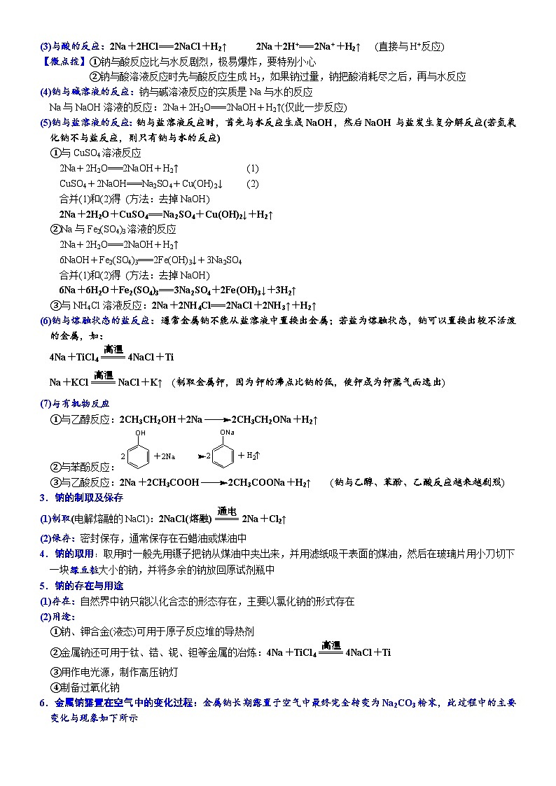 2023高考化学知识清单——元素及其化合物 (必背知识、课前诵读)02