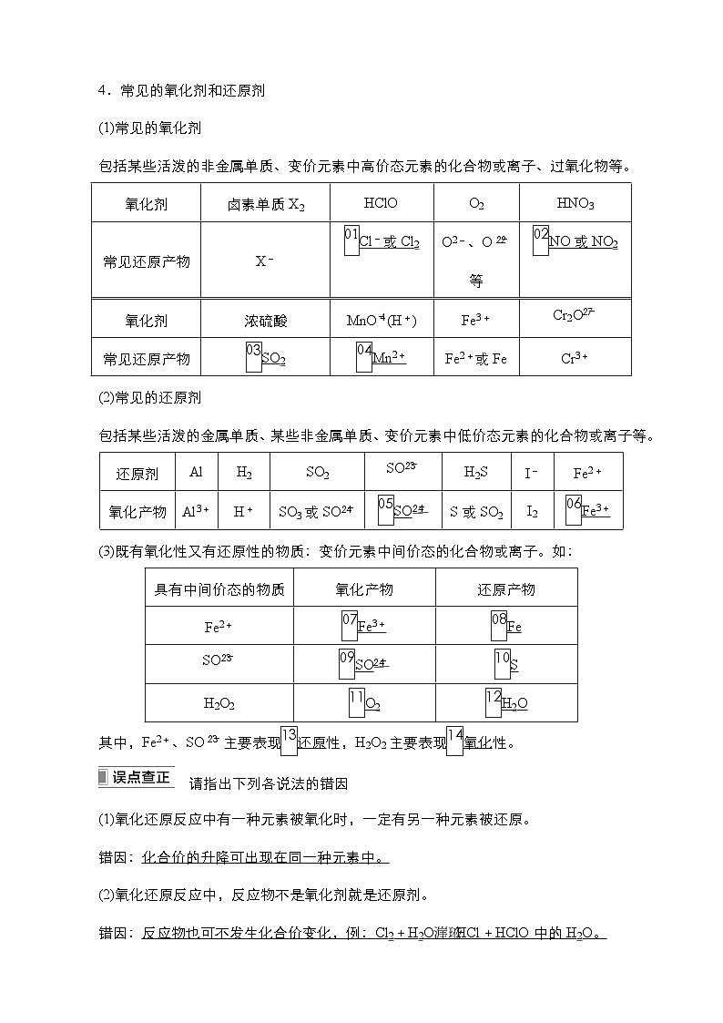 2024年高考化学一轮总复习 第1单元  第3讲　氧化还原反应 学案（含高考真题和课后作业）（教师版 ）第2页