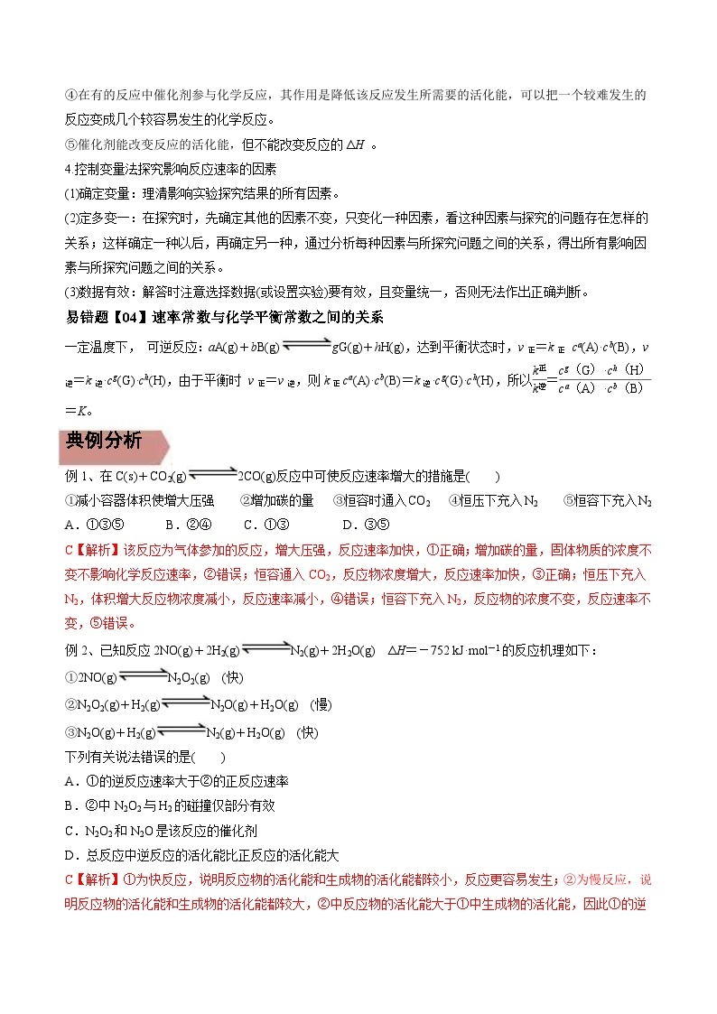 高考化学三轮冲刺易错题易错点21 化学反应速率（2份打包，原卷版+教师版）02