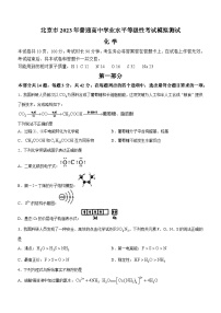 北京市顺义一中2023届高三下学期保温练习模拟考试化学试题(无答案)