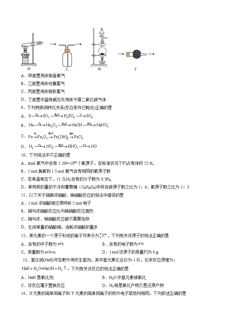 2023年山东省夏季普通高中学业水平合格考试化学模拟卷03（原卷版）第2页