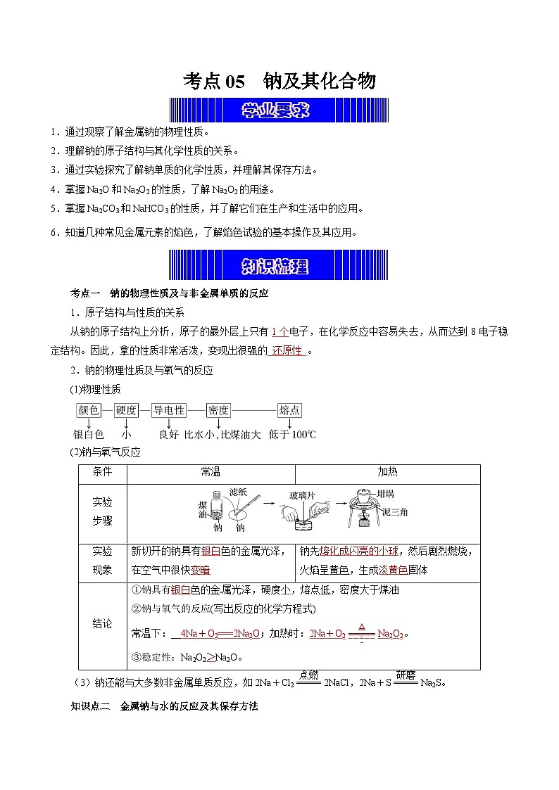 考点05  钠及其化合物（教师版）第1页